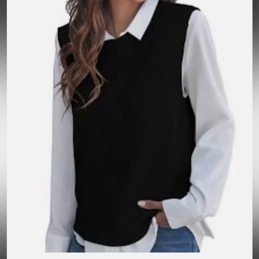 Old Navy-Layering Sweater Vest for Women-Back-Size M